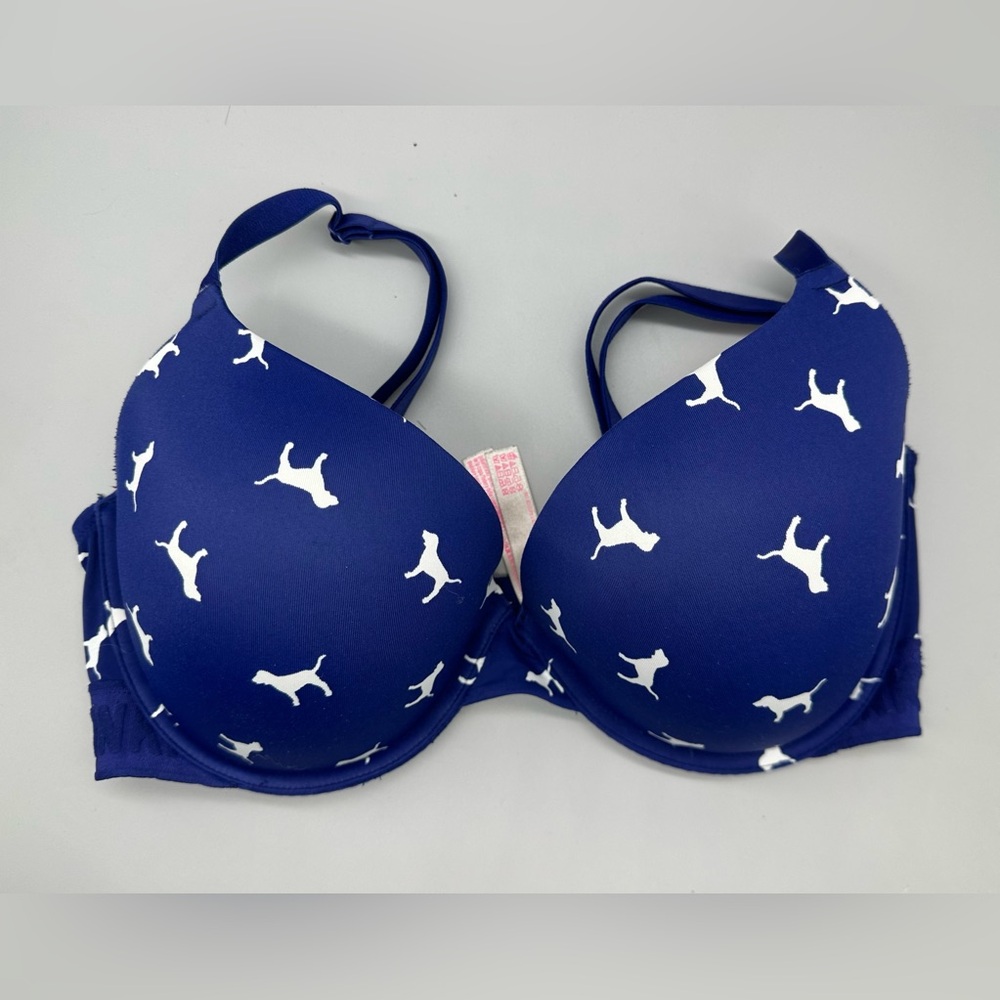Victoria Secret Bra Dog Print Wear Everywhere T Shirt Lightly Lined Push Up Bra